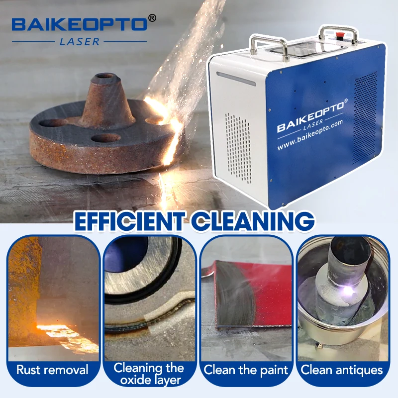 Air-cooled portable laser cleaning machine, handheld pulse type, no external water cooling required, suitable for outdoor mobile