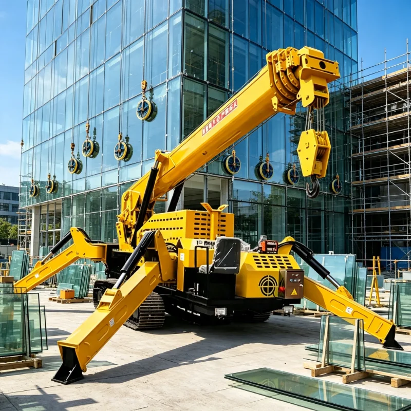 High Stability Telescopic spider crane 360 Degree Rotating Tracked 3 ton Spider Crane For Indoor Construction Narrow