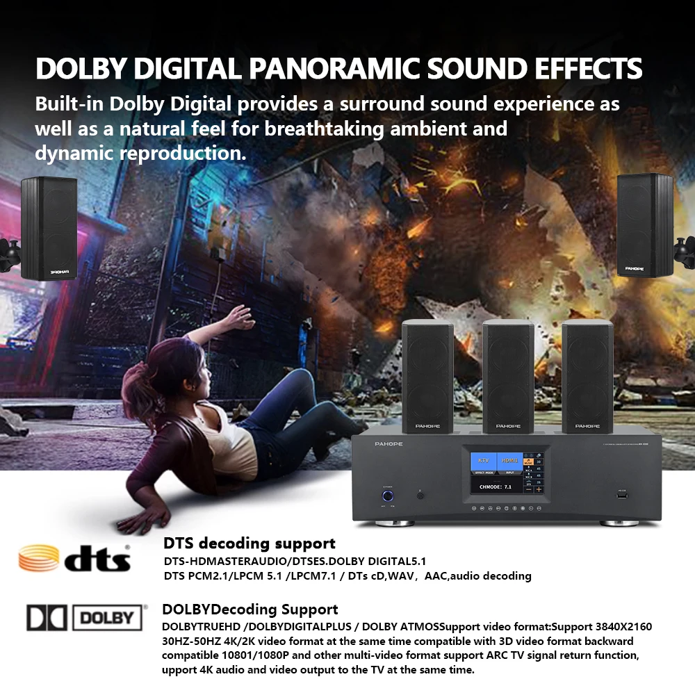 نظام صوت منزلي مصغر 7.1DTS مع  - مراجعة Surround Sound Decoder وسعره