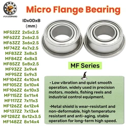 10pcs MF Series Miniature Flange Ball Bearing MF52ZZ MF63ZZ MF74ZZ MF83ZZ MF84ZZ MF128ZZ MF115ZZ MF105ZZ MF95ZZ High Precision