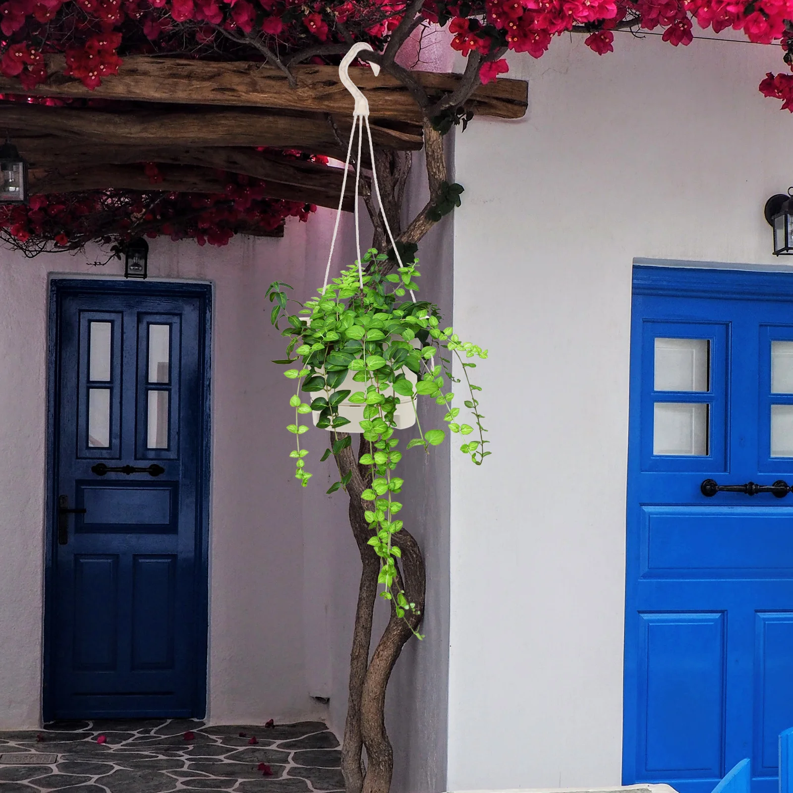 

5Pcs Plastic Hanging Planter Hooks Sturdy Flowerpot Holders for Indoor Outdoor Garden Balcony Plant Support Accessories