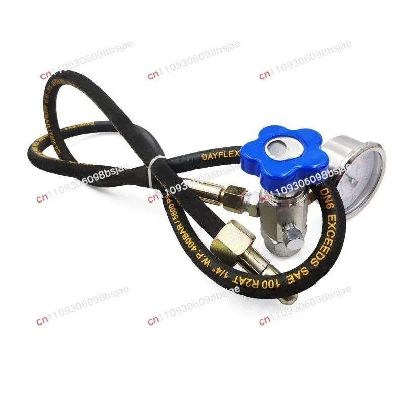 Hydraulic accumulator charging tool nitrogen gas charging valve switch valve shearing machine