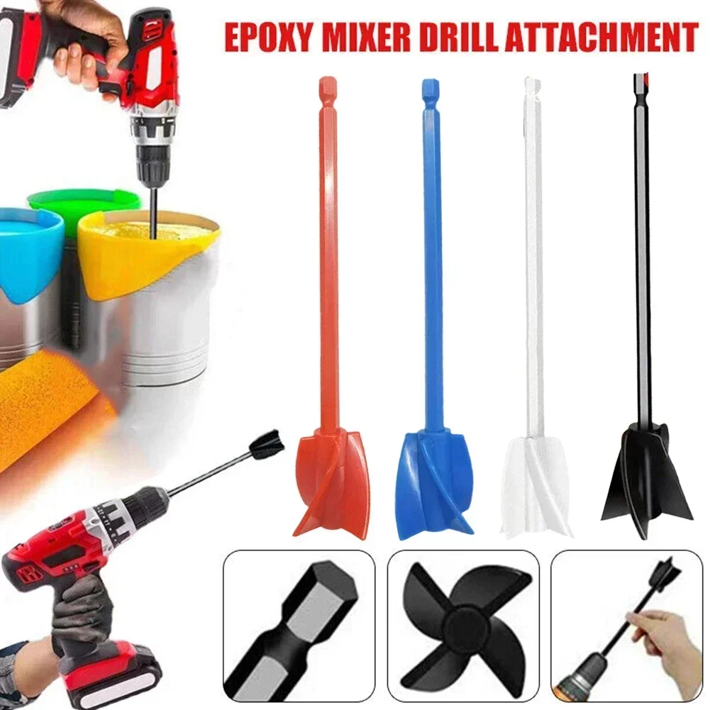 1pcs Epoxy Mixing Stick Paints Stirring Rod Putty Cements Painted Mixer Attachments With Drill Chucks For Epoxy Resin Latex Oil