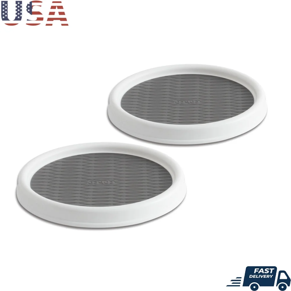 

Набор из 2-х нескользящих проигрывателей Lazy Susan, кухонный шкаф для кладовой, экономия места, вращающаяся полка-органайзер, идеальные столешницы