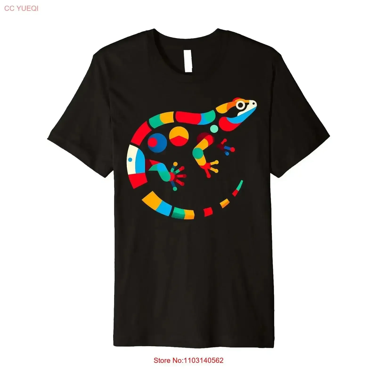 Geometric Minimalism Art European Wall Lizard Reptile Premium T Shirt vintage Washed Comfortable Casual designer clothes Unisex