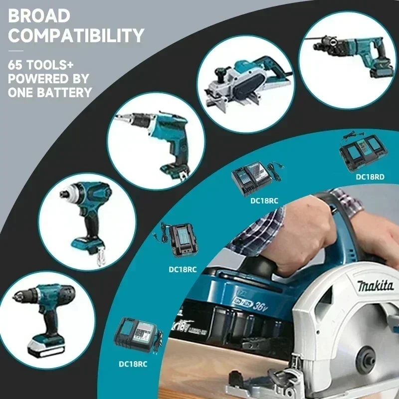 Original Makita 18V 6.0Ah battery BL1860B,compatible with Makita LXT Cordless Drills tools,45 Min Fast charge,2 years warranty