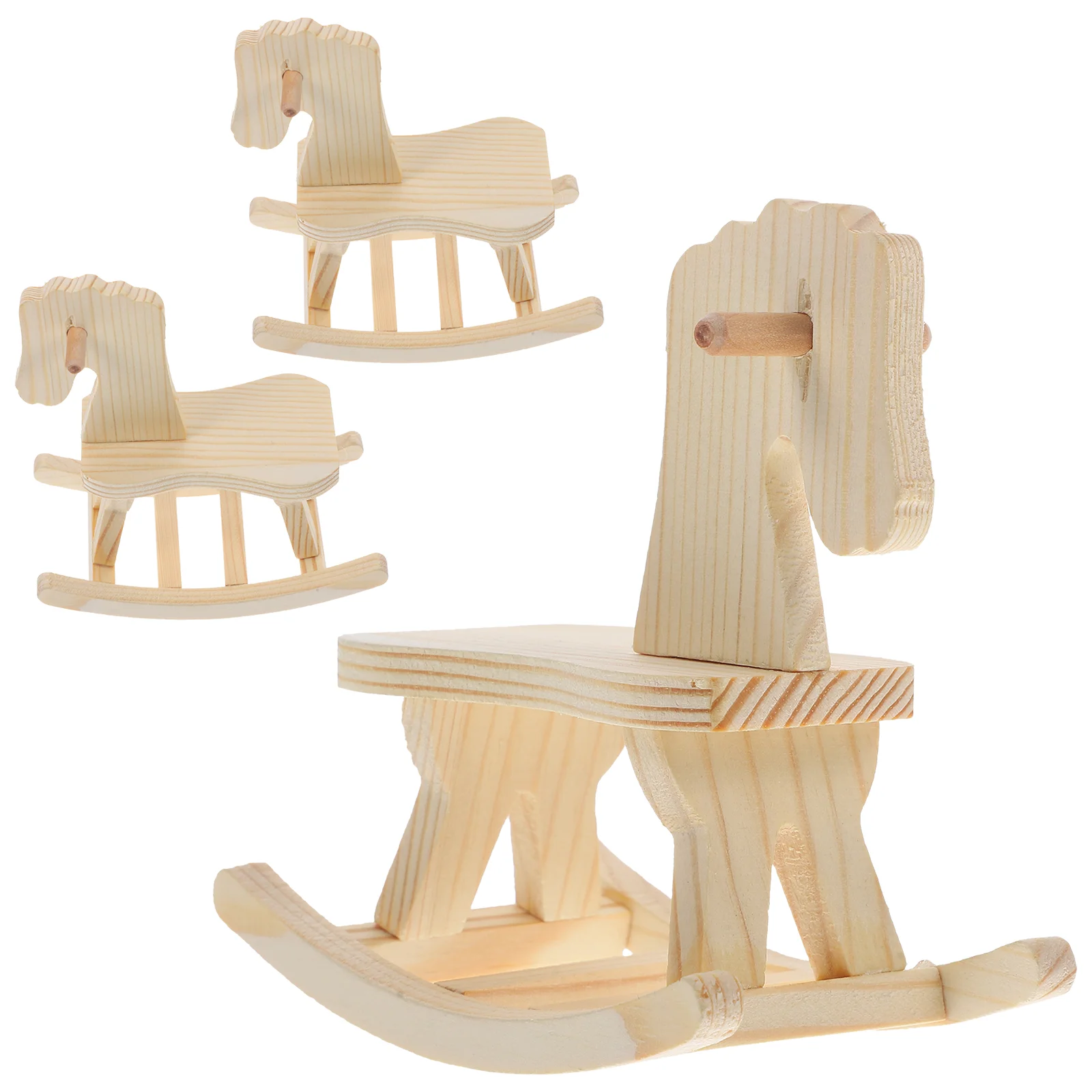 3 Sets DIY Toy Wooden Horse Boards Build 3d Model Assemble Puzzles Girl Toddler