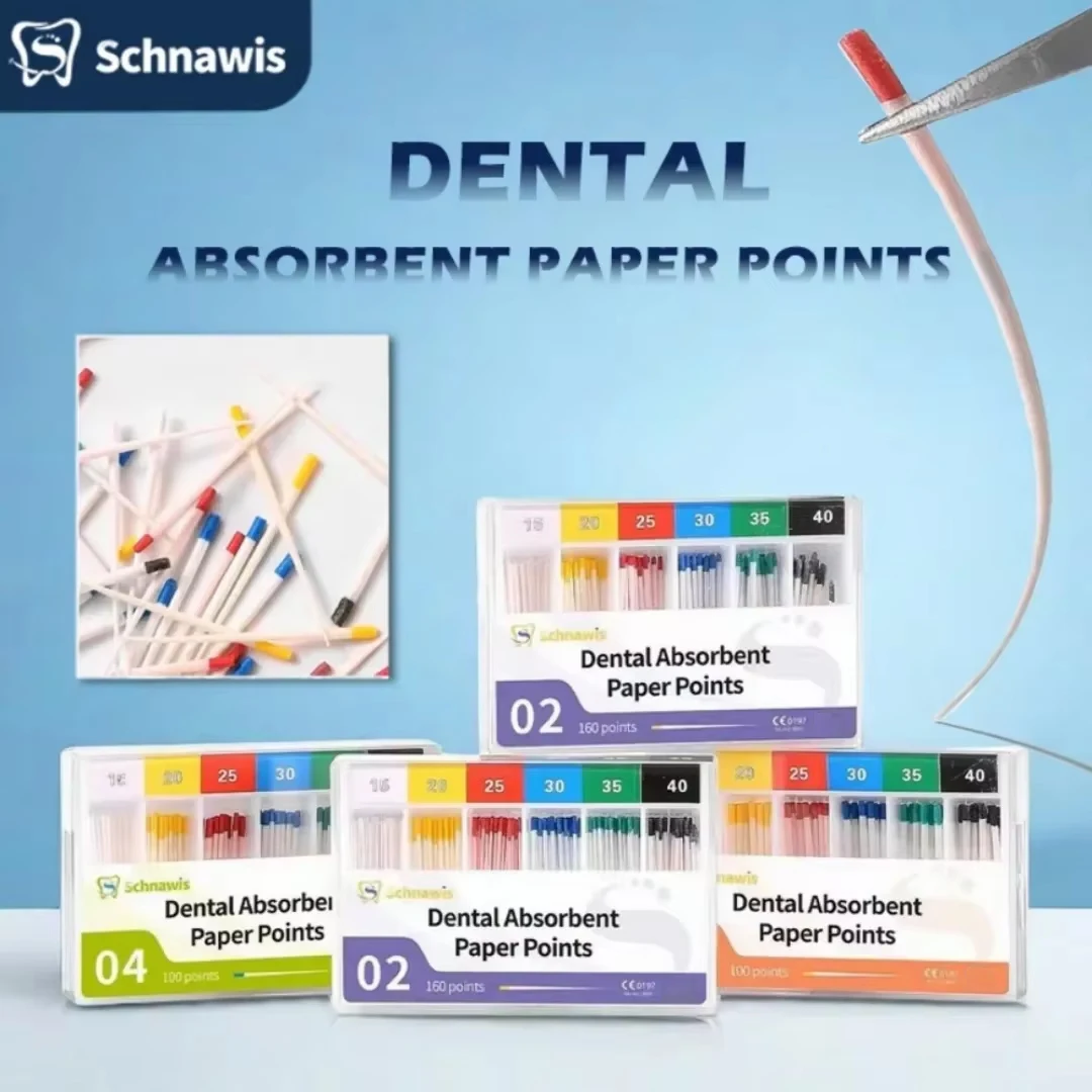 1Box Dental Absorbent Paper Points Sterile Mixed Sizes 02 04 06 Taper 15-40#F1F2F3 Dentistry Materials Endodontics Paper Tips