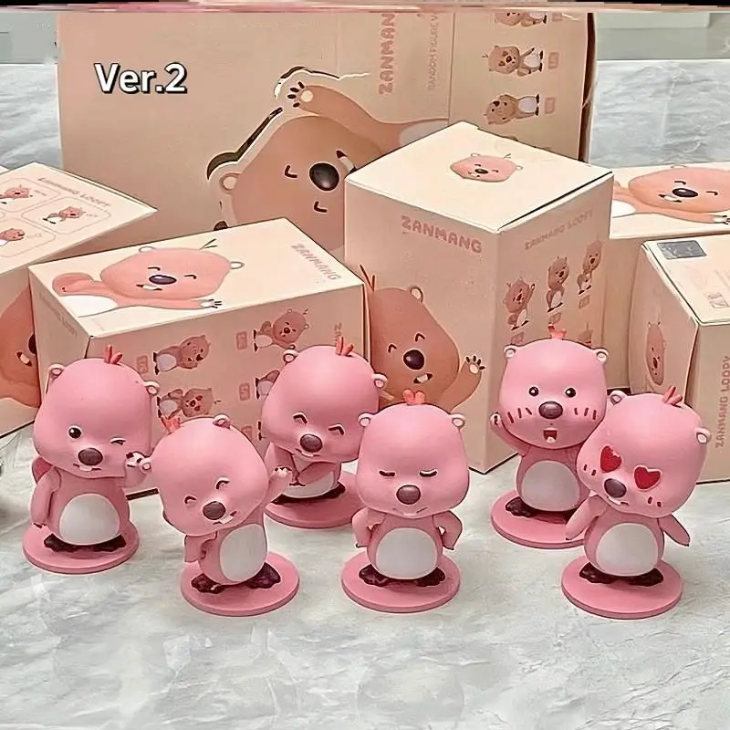 Miniso Series Peripheral Figurines Zanmangloppy Ruby Fans Mouse Little Beaver Boxed Anime Figurine Peripheral Models Gifts