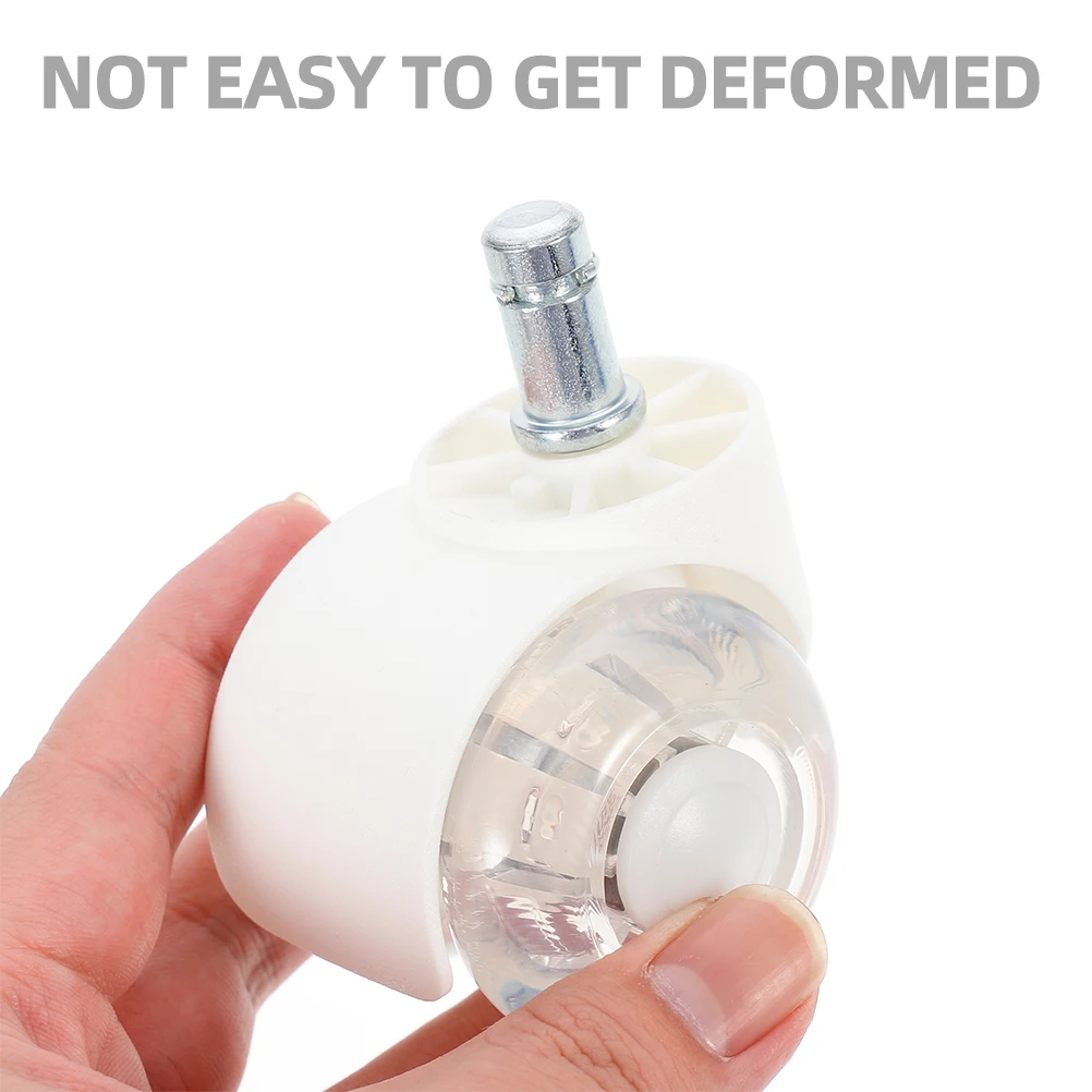 

1pcs 2 Inch Swivel Caster Office Replacement Transparent Pu Spring Silent Floor-Friendly Casters Replacement Computer