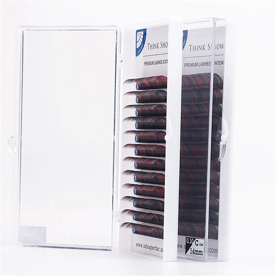 C d curl mix vermelho azul arco-íris cor clássico cluster individual cílios extensão falso compõem cosplay vison lash maquiagem ferramentas