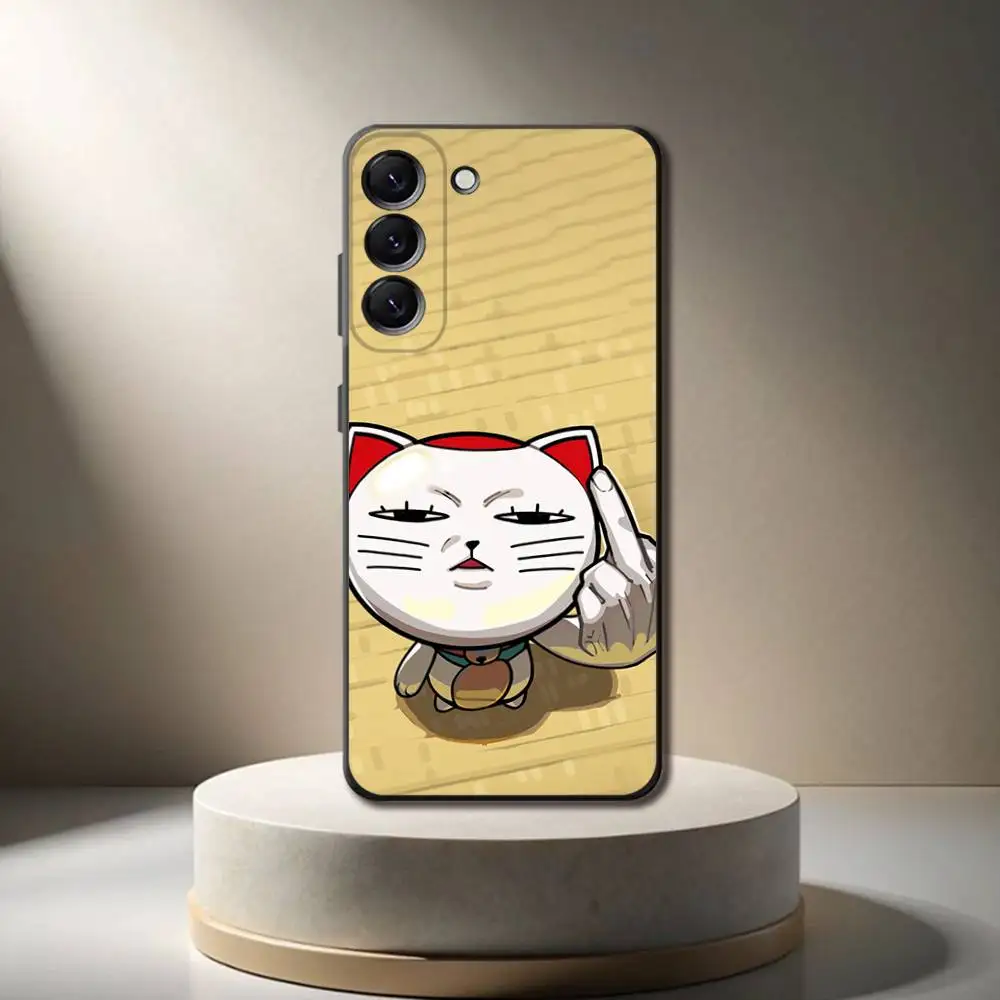 حافظة هاتف مضحكة Turbo Cat Granny لهاتف Samsung Galaxy A 73,72,51,53,52,71,22,5G,Note,J7,8,9 غطاء أسود ناعم