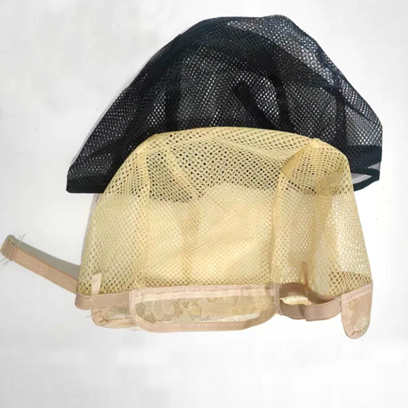 

10PCS Breathable Wig Cap Hairnet Adjustable Nylon Weaving Mesh Wig Caps With Lace Straps For Making Wig