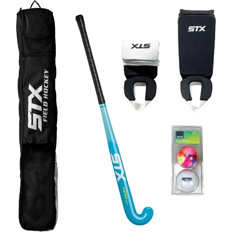 

STX Field Hockey Start Pack - Junior with Stick, Shin Guards, Bag & Balls, Black/Teal, 30"