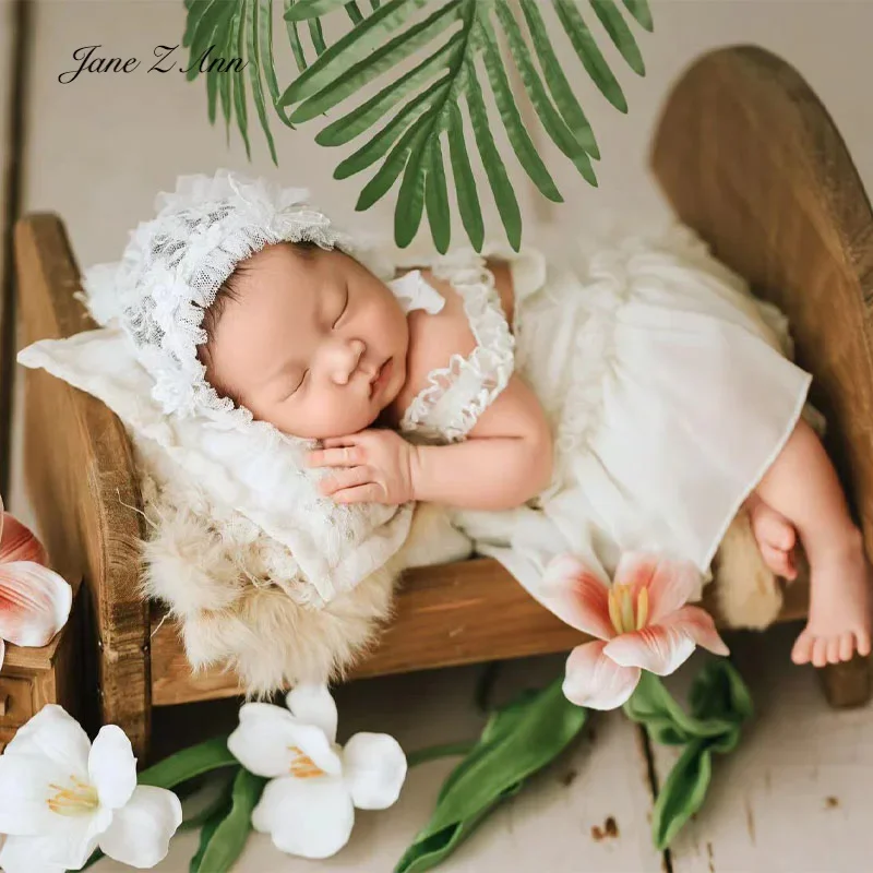 Noworodek rekwizyty fotograficzne koronkowa czapka sukienka niemowlę dziewczynki księżniczka słodkie słodkie stroje prezent na baby shower