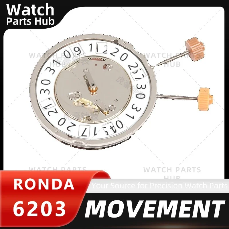 سويتشرلاند روندا 6203b حركة ساعة متعددة الإبر 12 نقطة حركة تقويم كبيرة بار مزدوج