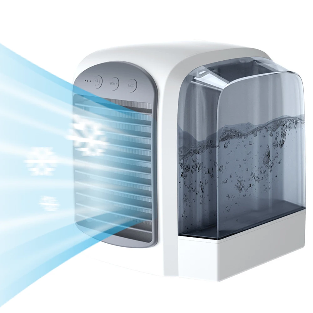 Water-Cooled Personal Mini Air Cooler Humidifier Mini 3 Gear 380ml Tank for Bedroom Living Room