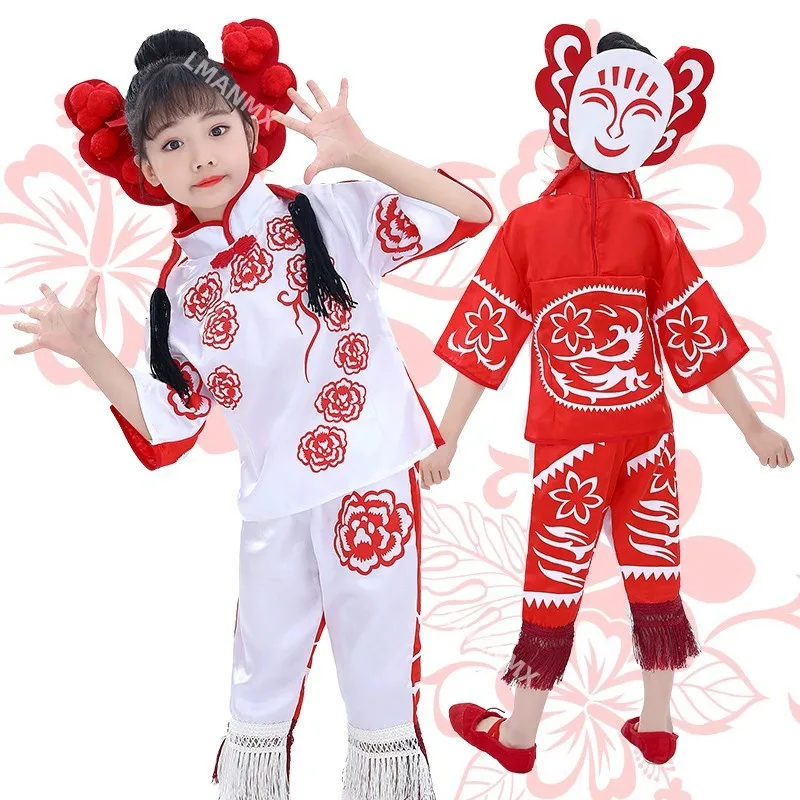 Joyful dance costumes, adult opening red costumes, ethnic stage performances, yangko dance