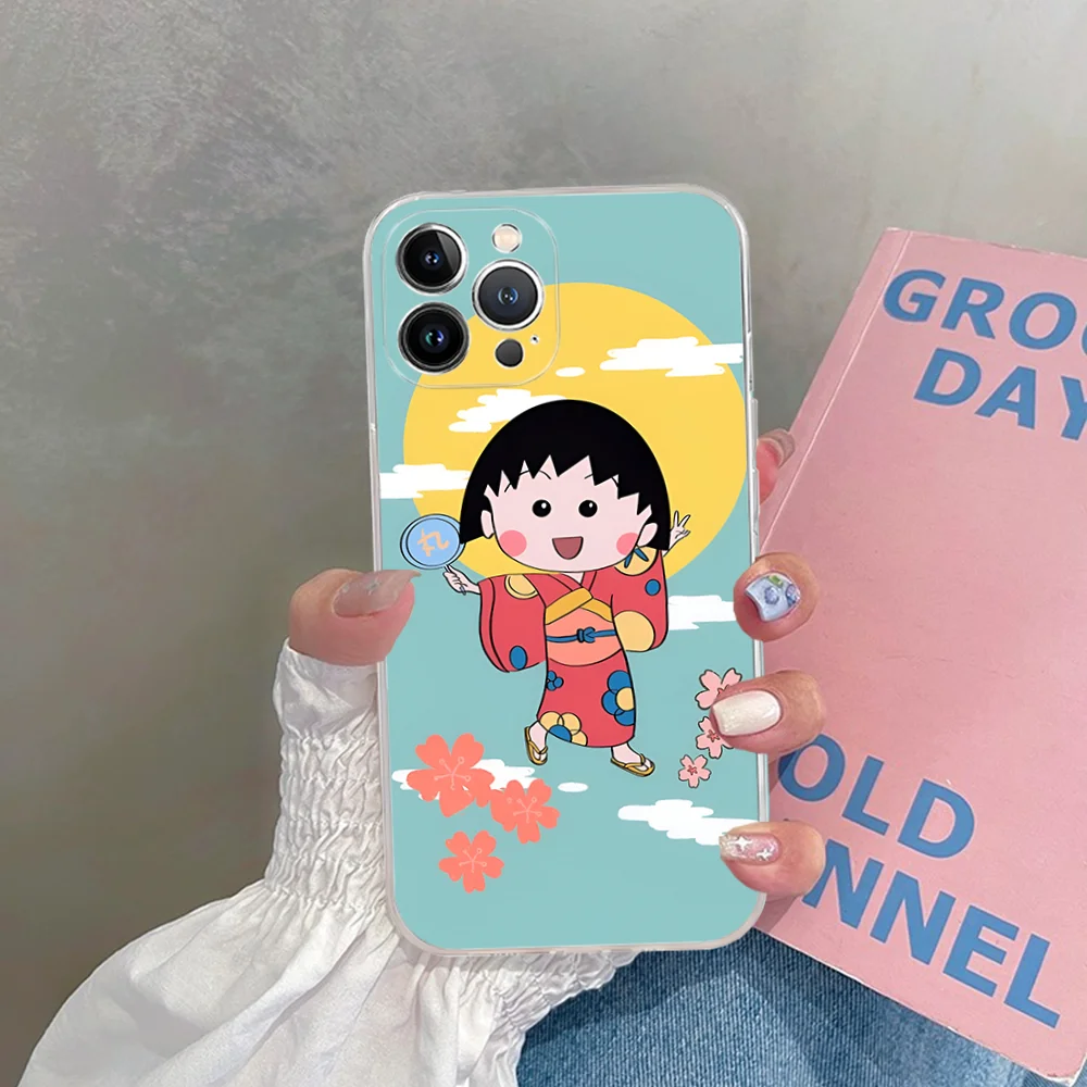 Catoon Chibi Maruko Chan   Phone Case For iPhone 15 14 11 12 13 Mini Pro XS Max Cover 6 7 8 Plus X XR SE 2020 Funda Shell