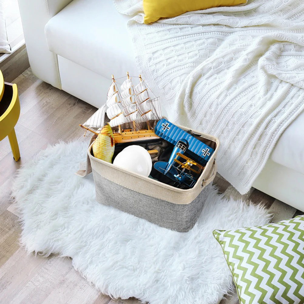 

Cotton Linen Storage Basket Folding Laundry Hamper Clothes ganizer Toy Book Case Sundries Container Japanese Style Safe Material