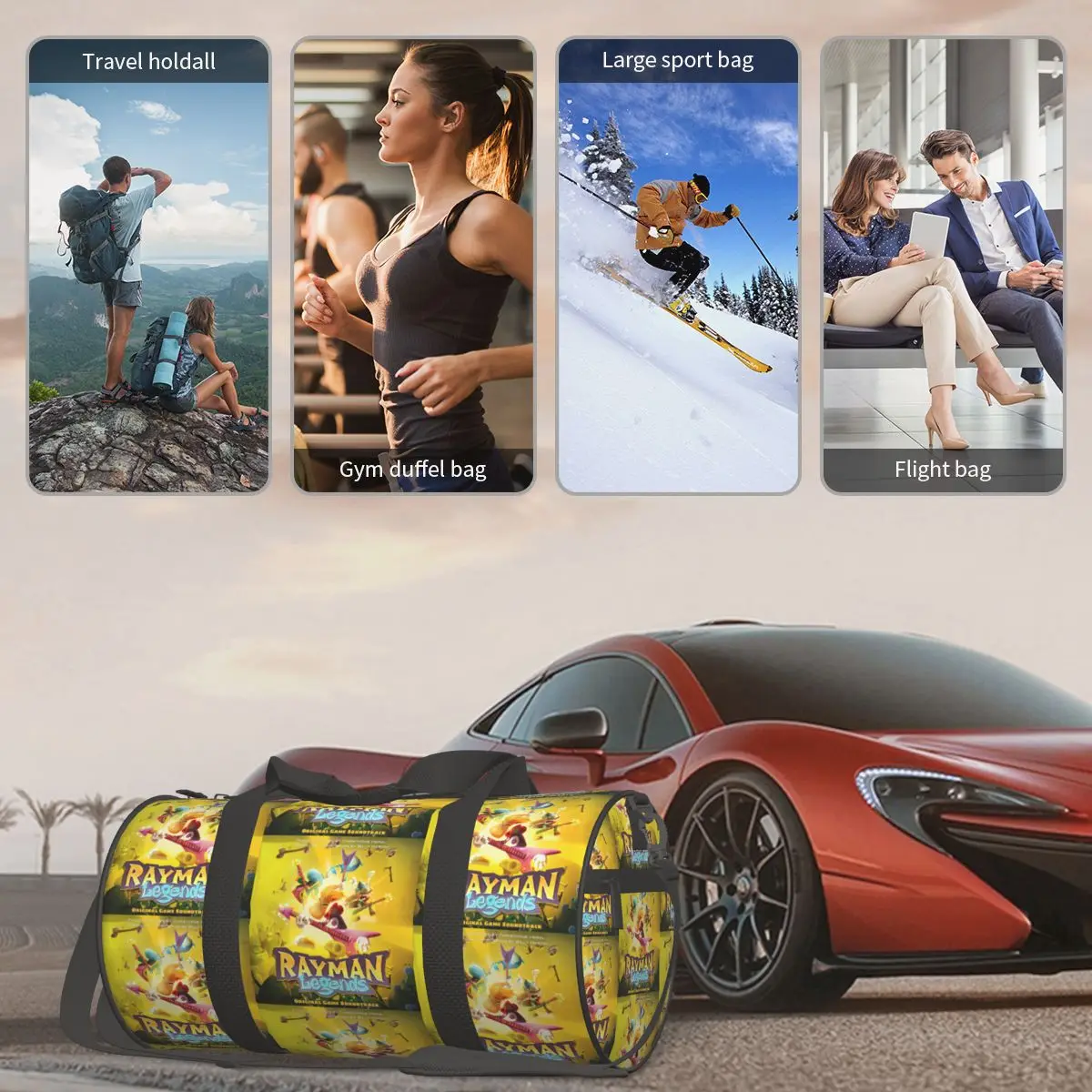 ألعاب الرسوم المتحركة Rayman Legends حقيبة رياضية كبيرة واق من المطر مقاومة للماء حقائب سفر حقائب اللياقة البدنية