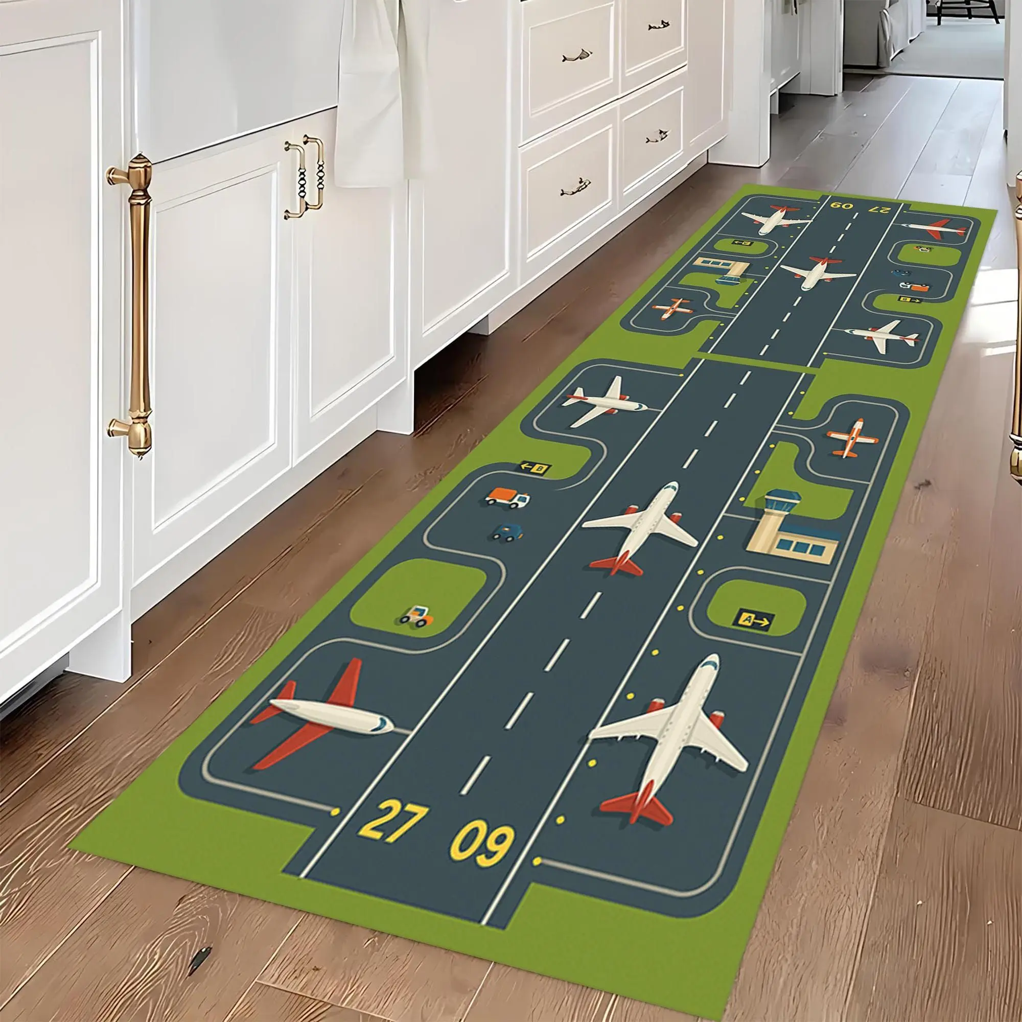Terminal Airport Patterned Carpet Airport Runner Rug Children's Climbing Mat Entrance Carpet Living Room Children's Room Rug