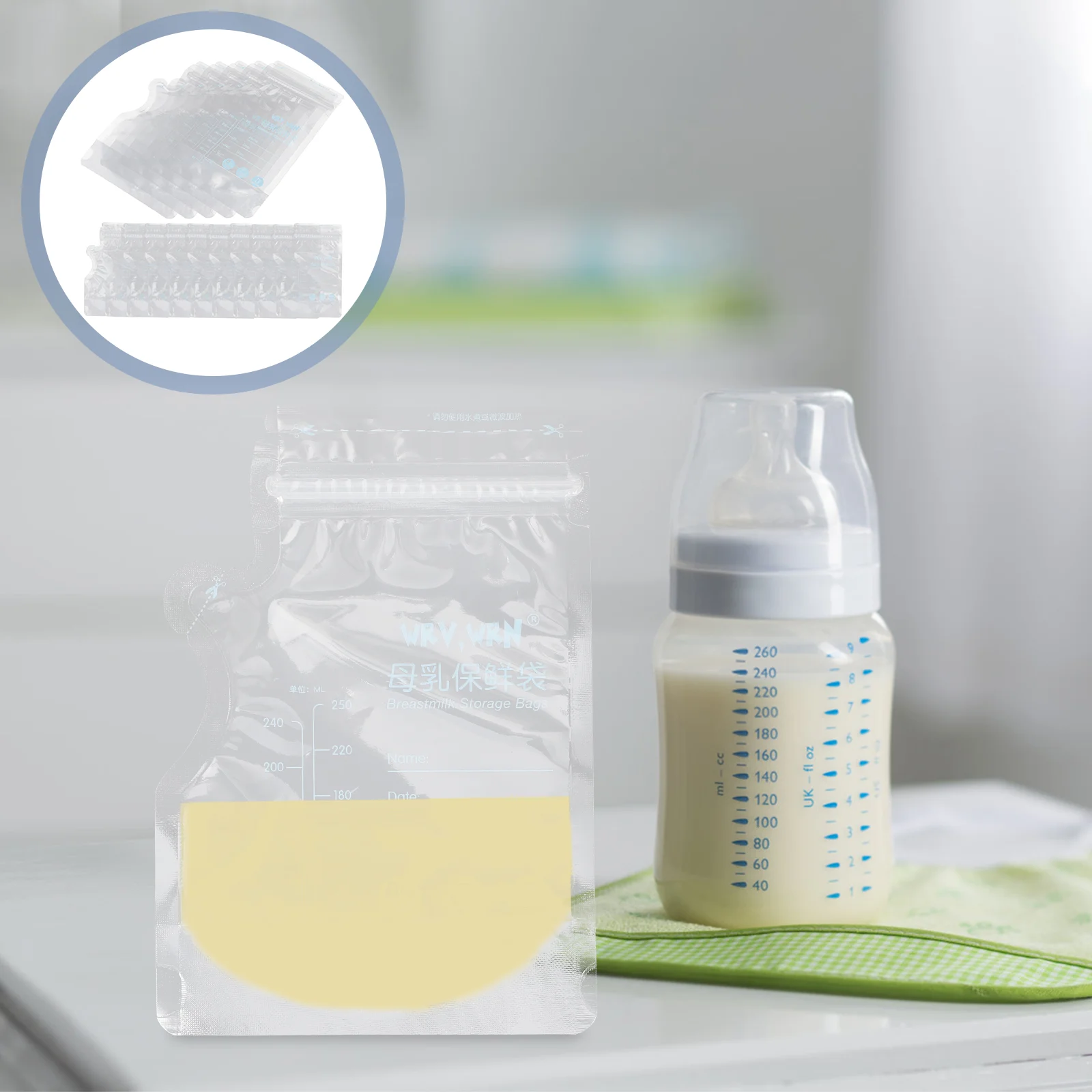 30 Pcs Breast Milk Storage Bag Bags Disposable Breastfeeding for Pe Freezer Organizer Breastmilk