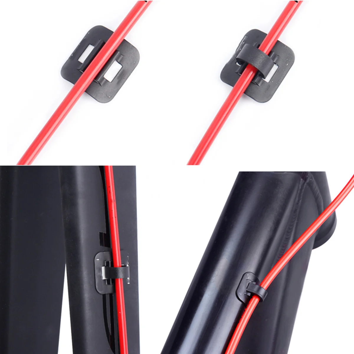 

60Pcs Brake Gear Cable C-Clips Black Plastic Reusable Lightweight Road Folding Bike Frame Hose Tube Shifter Cable Guides