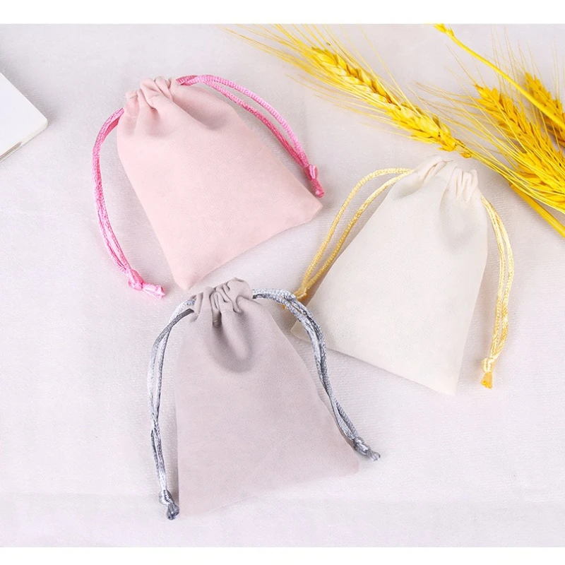Picture 3: 10pcs Jewelry Velvet Drawstring Bag Christmas Party Gift Packaging High Quality Soft Cloth Bag Dust Bag Luxury Pouch