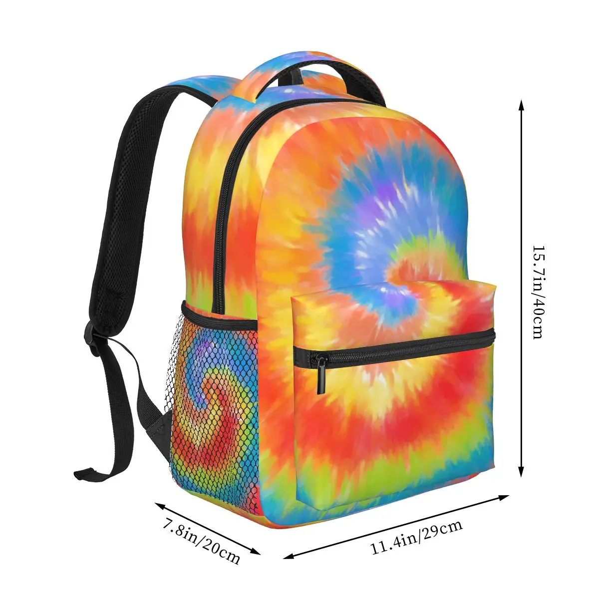 Colorful Tie Dye A Rainbow Swirl Backpack Student Boys Girls BookBag Kids School Bag Computer Shoulder Bags for Men Women
