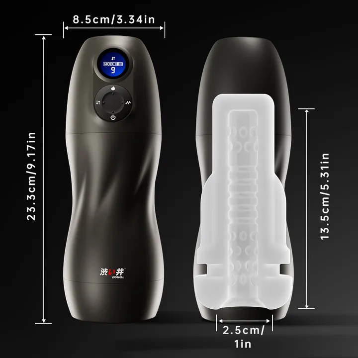 DRY WELL Slimme seksrobot voor mannen Vacuüm orale seks zuigen Automatische mannelijke masturbator 9 zuigmodi & 9 vibratiemodi & 1 boost-modus