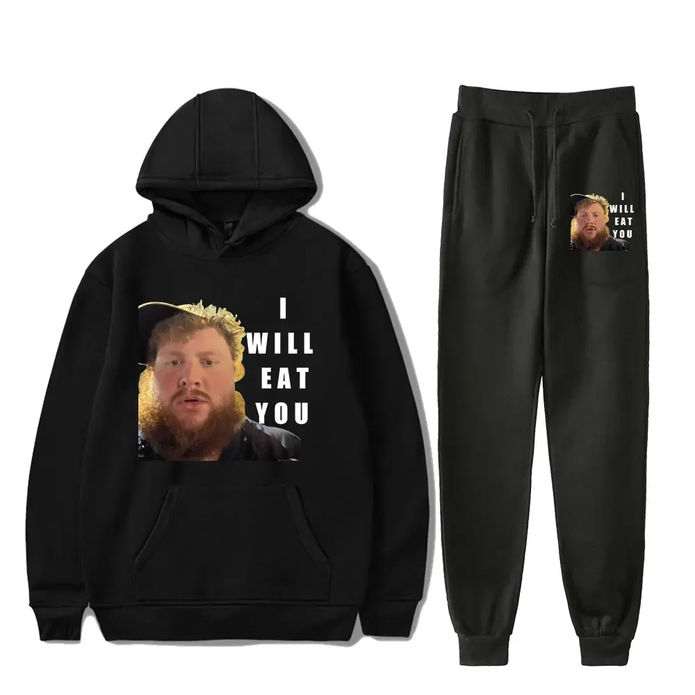 Caseoh I Will Eat You Tracksuit Sets Men Casual Hoodies Sweatshirt+Sweatpants 2 Piece Set Pullover Fashion Streetwear Clothes