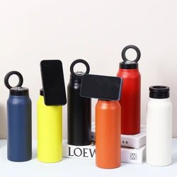 Insulated Water Bottle with Magnetic Phone Holder 750ml Stainless Steel Thermos Leakproof Sports Water Bottle for insulated cup