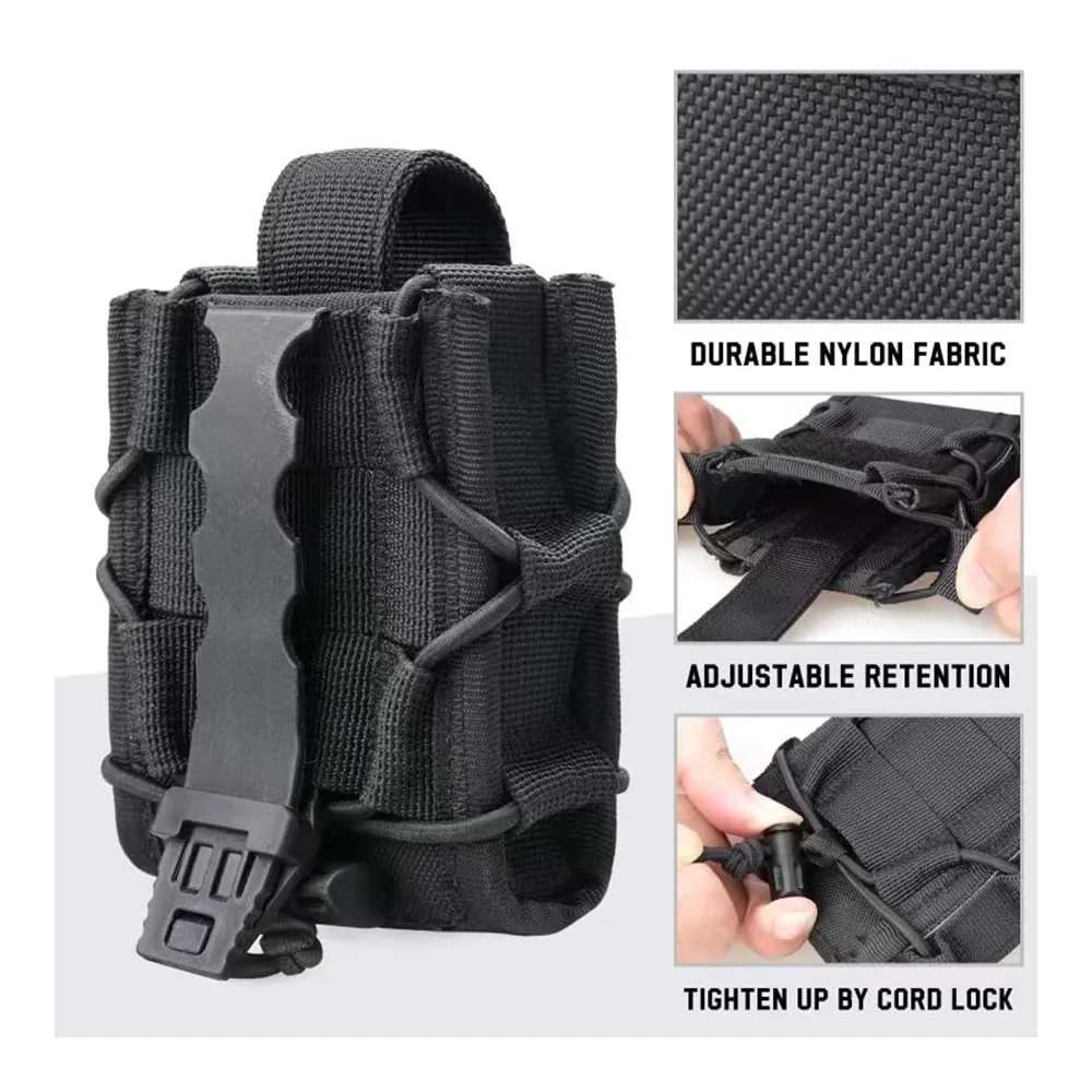 戦術的な手錠ホルダーモールポーチオープントップユニバーサル手錠ケースシャックルホルスターウエストバッグベルト狩猟アクセサリー