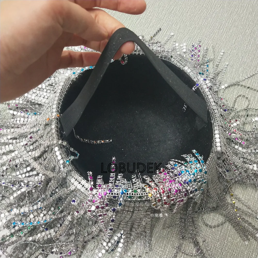 Sparkly Purple Chains Wig Headgear Nightclub Bar Singer Dancer Stage Performance Head Ornament Party Show Rave Stage Accessories