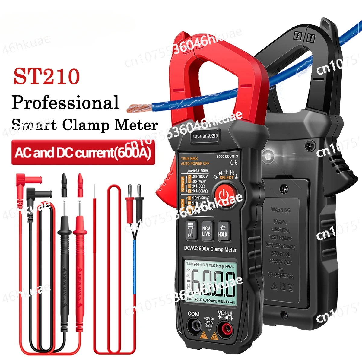 Professional Digital Multimeter Electrician Tester Tools ST210 Polimetro Amperimetrica Clamp Meter DC/AC 600A 6000 Counts