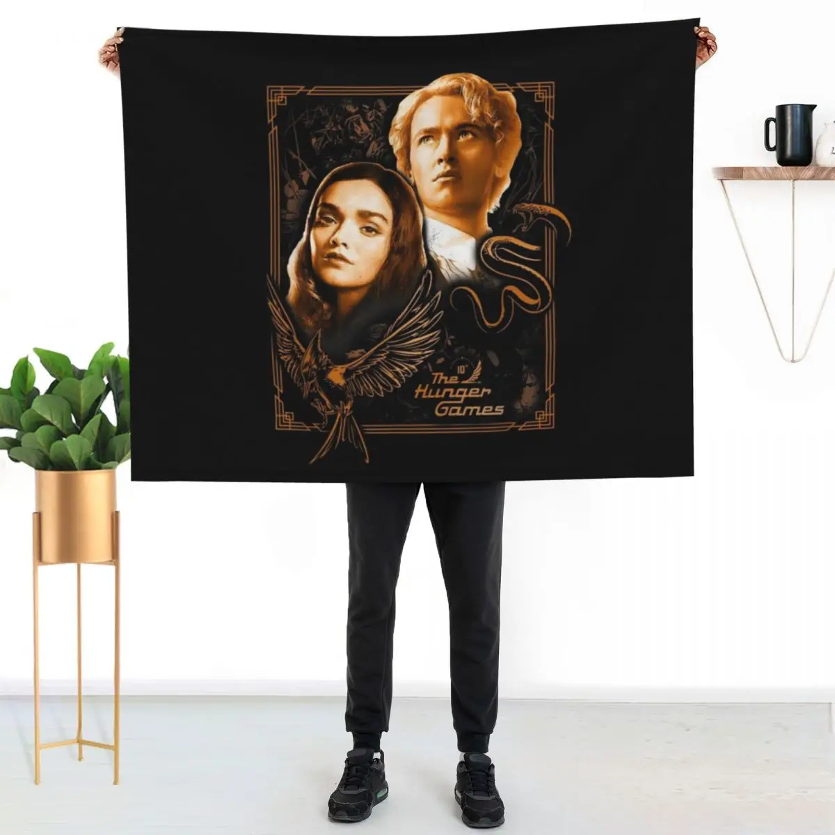The Ballad of Songbirds and Snakes Framed Lucy Gray & Snow Throw Blanket Camping Furry Luxury Designer Blankets