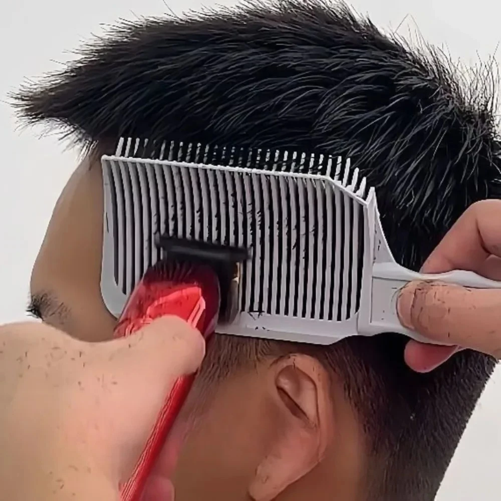 يتلاشى أمشاط الحلاقين المهنية كليبرز رمادي أسود مزج بلوزات مسطحة قص الشعر أمشاط للرجال أدوات تصفيف مقاومة للحرارة #2