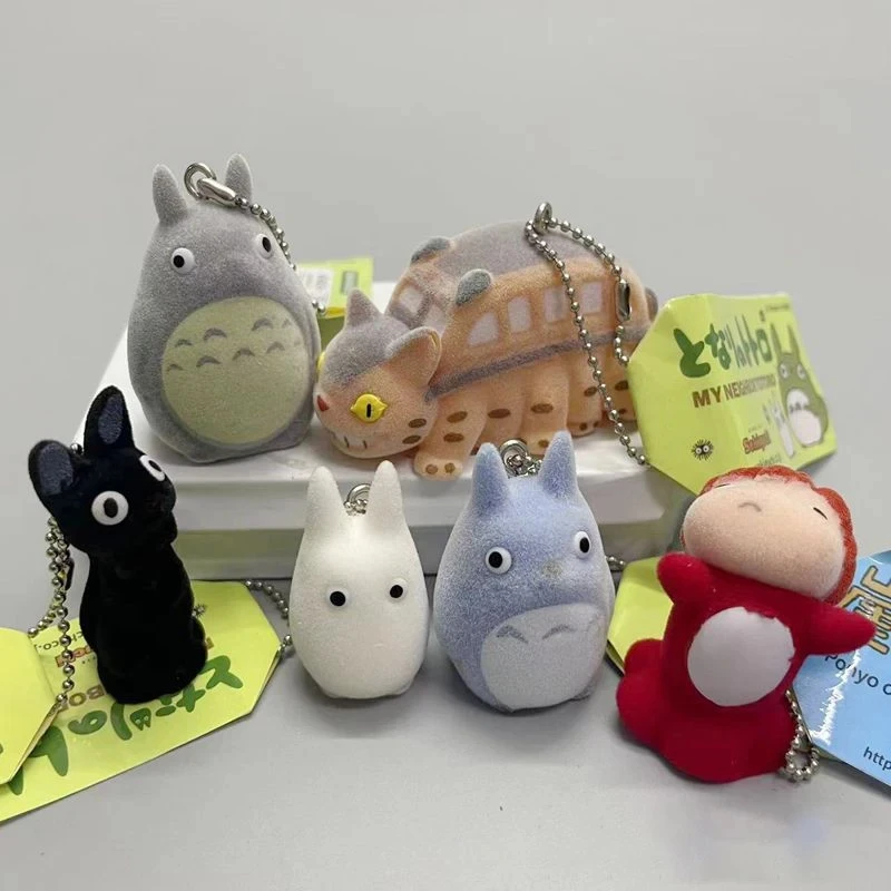 Hayao Miyazaki Anime Totoro Key Chain Kawaii Ponyo Dolls Backpack Pendant Car Keychain Accessory Decoration Children Girls Toys