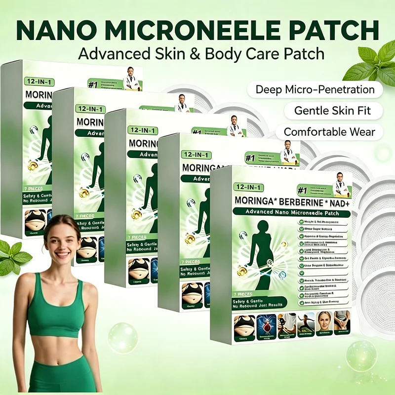 12-in-1 Berberine x NAD+ Nano Microneedle Weight Management Assistance Patch Body Weight Loss Sticker Body Care Patch for Women