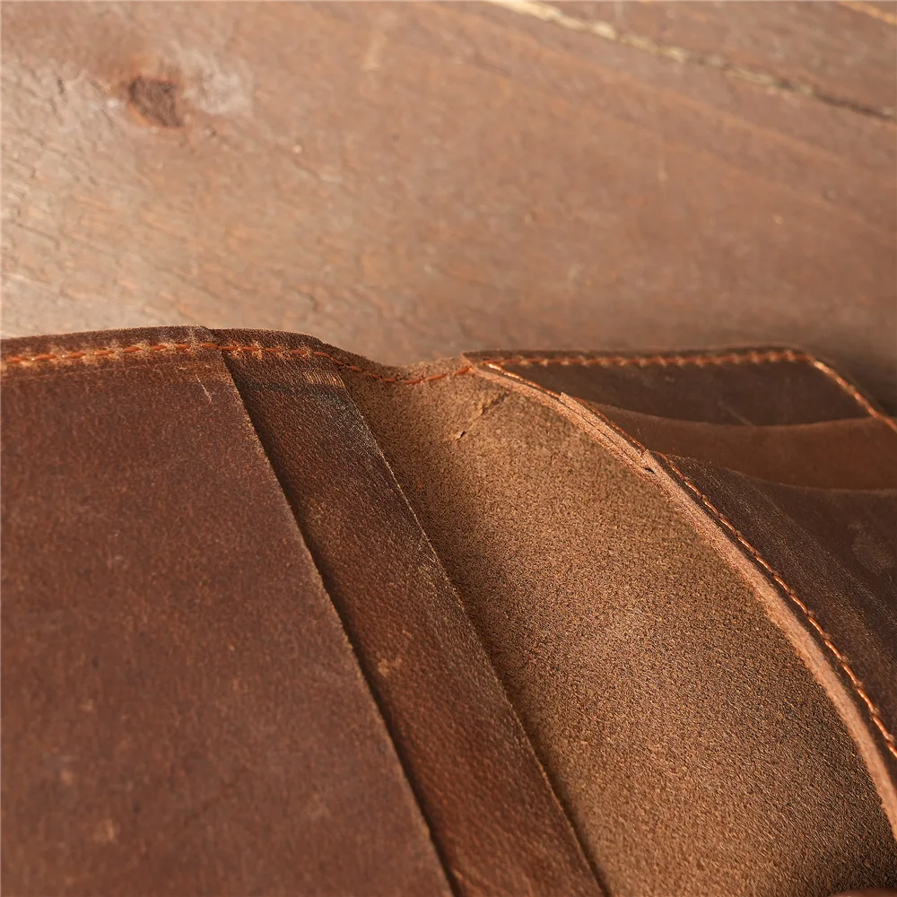 100% echtes Leder Kreditkarte Halter Brieftasche Männliche Dünne Brieftasche Kleine Bank ID Karte Halter Männer Retro Crazy Horse Leder Brieftasche – Detail 6
