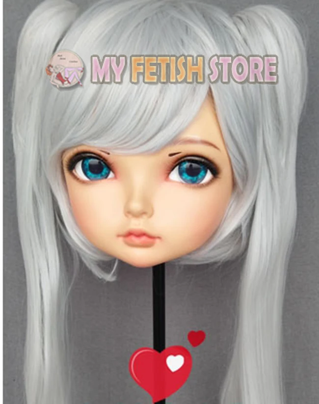 (GL331) femme douce fille résine demi-tête Kigurumi BJD yeux Crossdress Cosplay japonais Anime rôle Lolita masque avec yeux et perruque