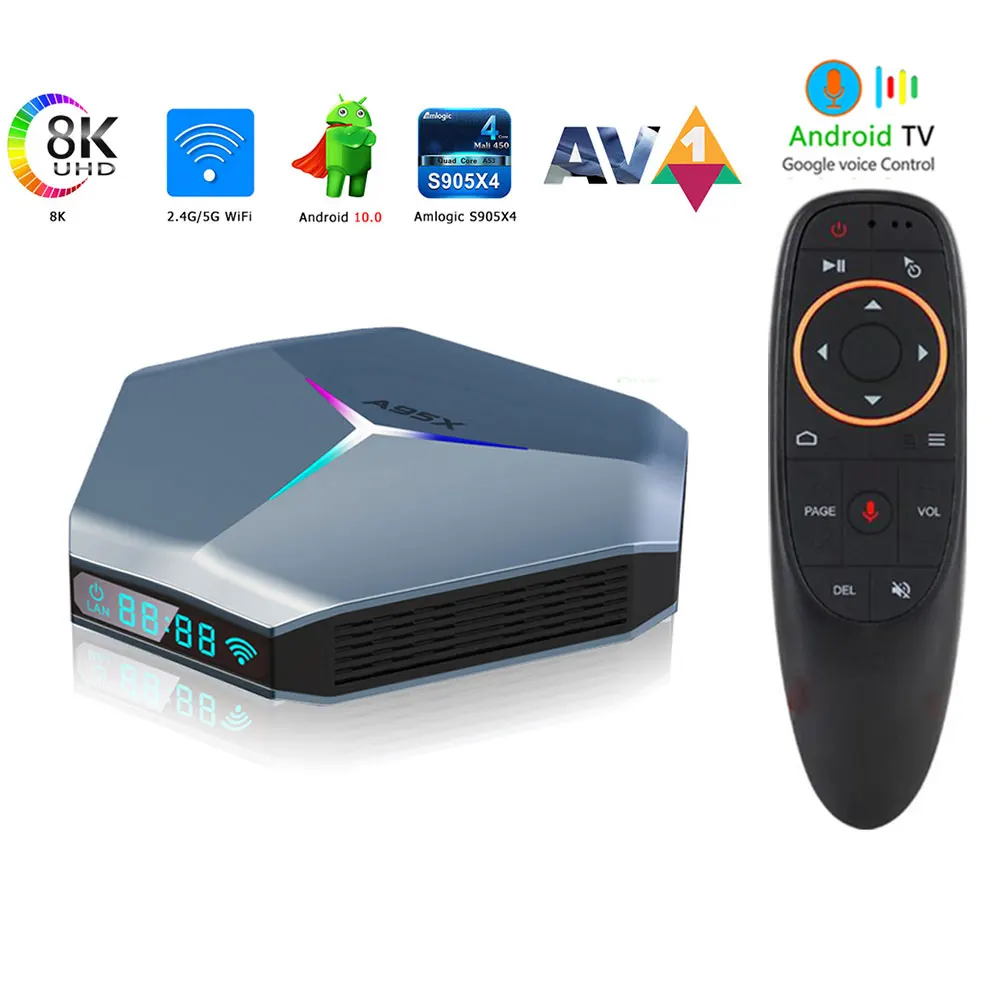 A95X F4 TV Box with Voice Controller Android 11.0 S905X4 HD Home Theater Player Dual Band WIFI 4gb 64gb Smart Set Top Box