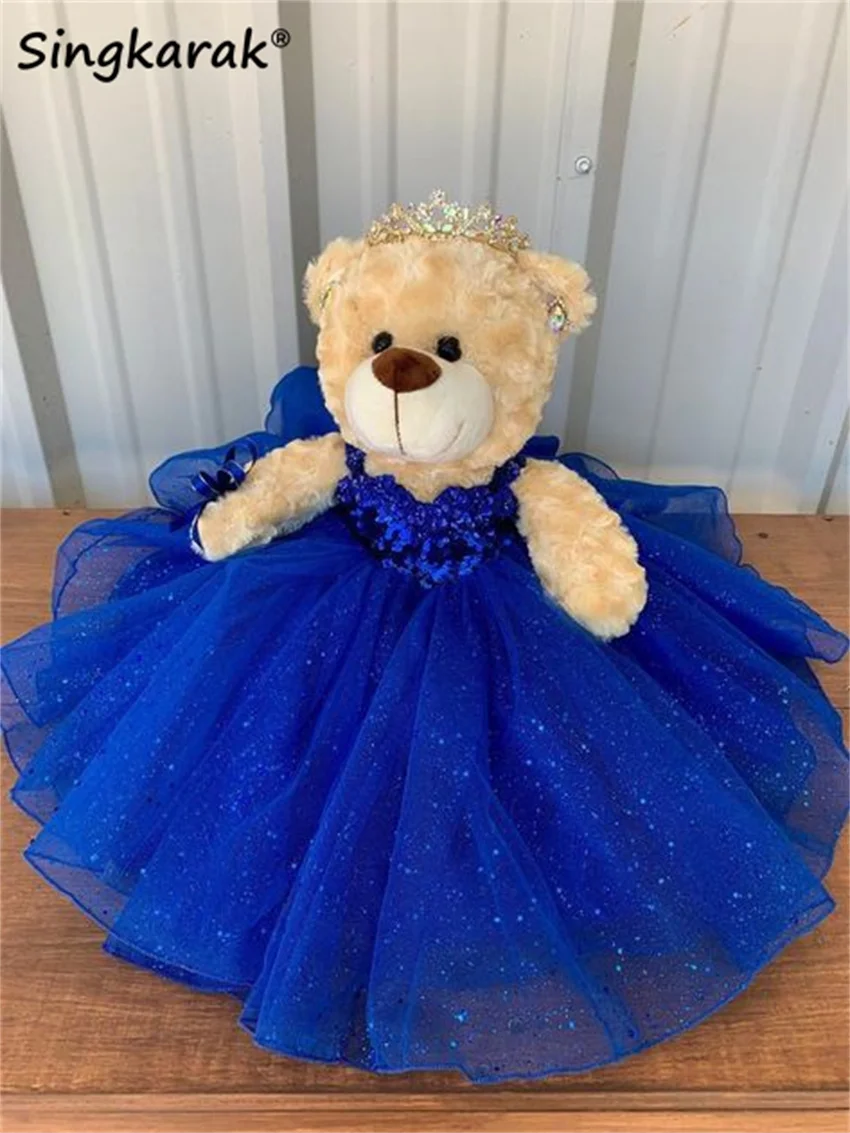 

2024 Luxury Special Link For Personalized Quinceanera Teddy Bear Dress Royal Blue Applique Beading Crystal Sparkly