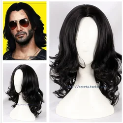 New Johnny Silverhand Cosplay Wig Keanu Reeves Heat Resistant Synthetic Hair Halloween Carnival Party Accessories