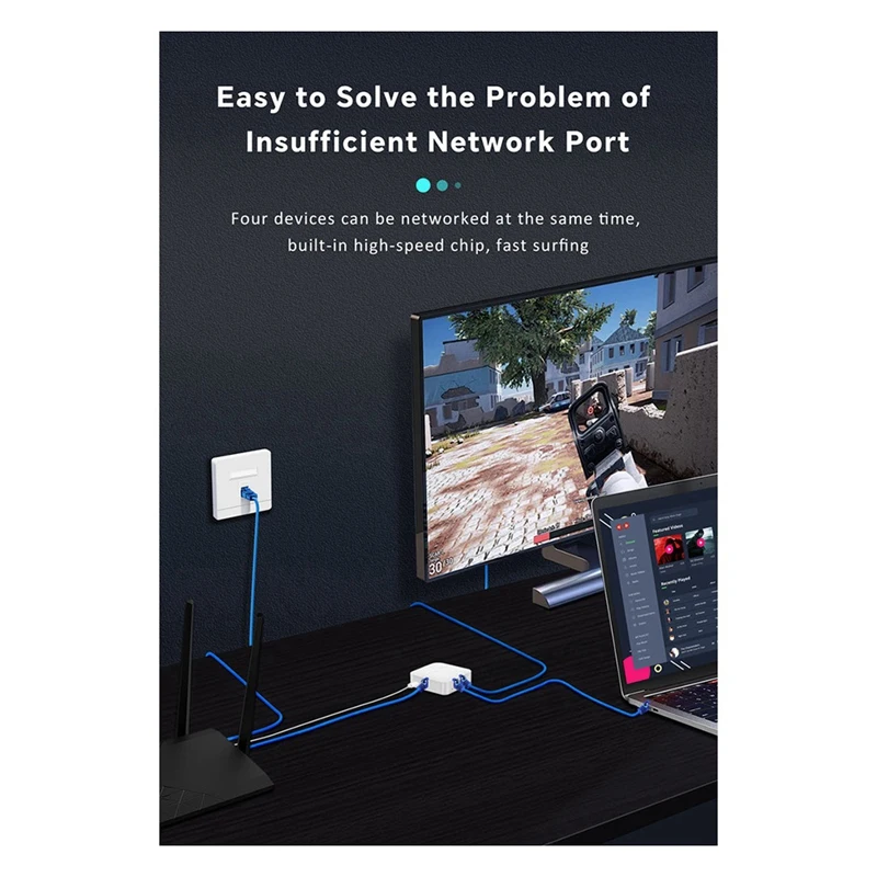 Extensión de Cable de red Universal, divisor Ethernet de alta velocidad, alimentación Usb C, Gigabit, Internet, Rj45, adaptador divisor