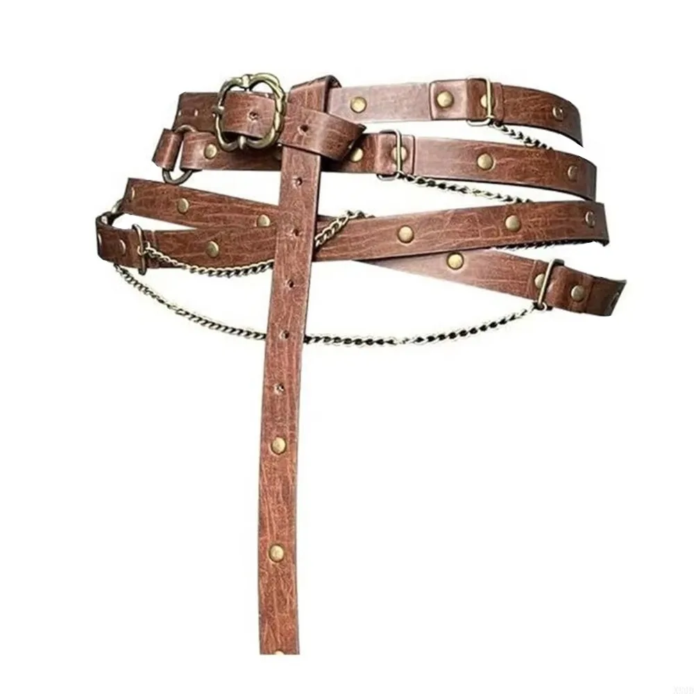 

Винтажные регулируемые поясные ремни из искусственной кожи с металлической пряжкой и цепочкой, ремень «сделай сам», костюм, джинсы, тонкий ремень