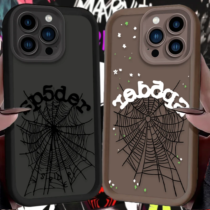 Super Cool Spider Web English Case For iPhone 14 15 16 13 12 11 Pro Max X XS X S Max XR SE 2020 7 8 Plus Soft Silicone Back Etui