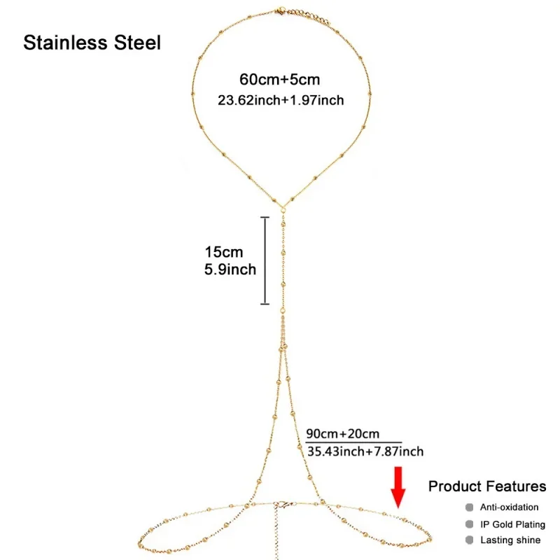 Модная и изысканная новая сексуальная цепочка из бусин из нержавеющей стали, поясная цепочка для темперамента, женские пляжные бикини, ювелирные изделия