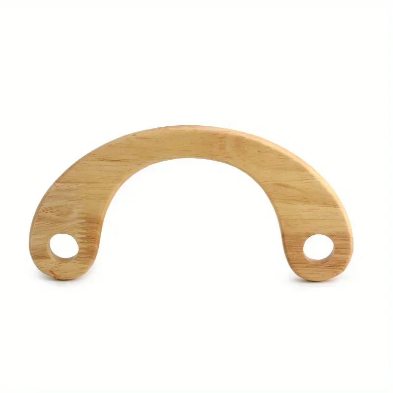 2PCS round hole semi-circle flat wood retro bag handle M-shaped C-shaped oak DIY beach bag handle small arched money handle